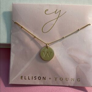 Gold Initial "W" Necklace